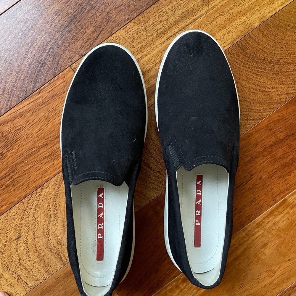Prada suede black sneakers in size 37. Worn once! - Picture 2 of 6